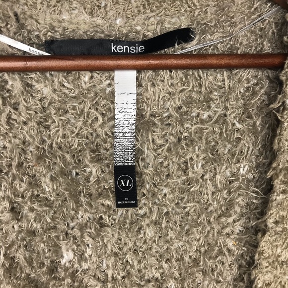 Kensie Tan Fuzzy Open Front Cardigan Size XL - Picture 4 of 5